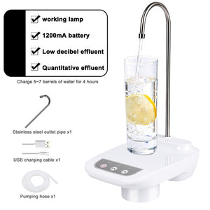 Bomba Elétrica Recarregável para Galões de Água Diversos Tamanhos com Apoio