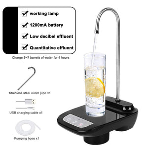 Bomba Elétrica Recarregável para Galões de Água Diversos Tamanhos com Apoio